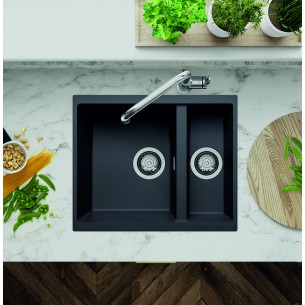 Clearwater Siena Black Mocha granite kitchen sink. Inset topmount or undermount 2
