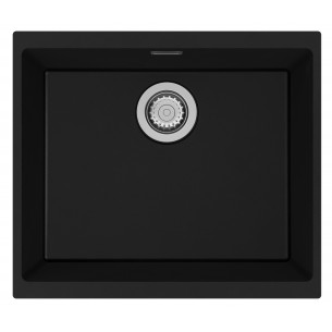 Clearwater Siena 1.0 N500 Kitchen sink Black granite, Nero, waste Inset or undermount