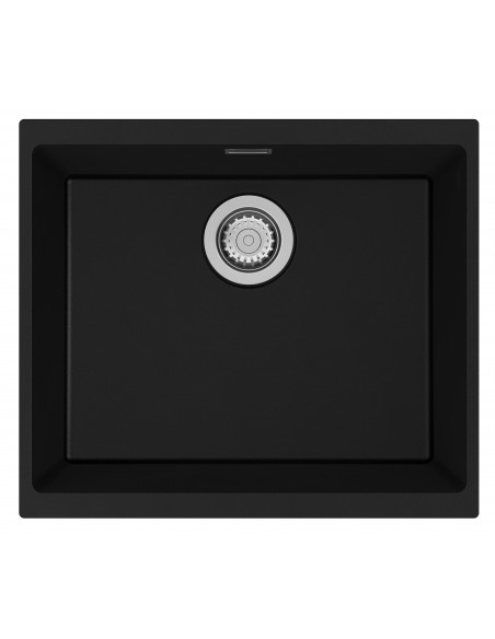Clearwater Siena 1.0 N500 Kitchen sink Black granite, Nero, waste Inset or undermount