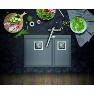 Clearwater Capri 1.75 Steel Granite Kitchen Sink Square Waste QUAREX CAPN175ST 2