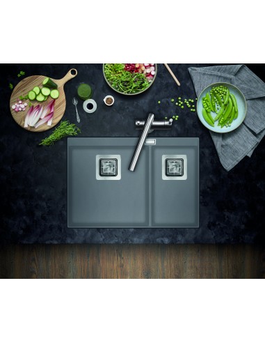 Clearwater Capri 1.75 Steel Granite Kitchen Sink Square Waste QUAREX CAPN175ST