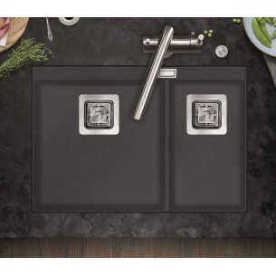 Clearwater Capri 1.75 Slate Granite Kitchen Sink Square Waste QUAREX CAPN175SL