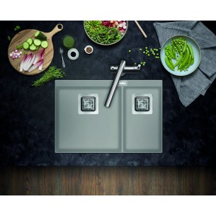Clearwater Capri 1.75 Fossil Granite Kitchen Sink Square Waste QUAREX CAPN175FL 2