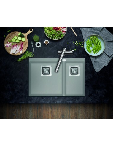 Clearwater Capri 1.75 Fossil Granite Kitchen Sink Square Waste QUAREX CAPN175FL