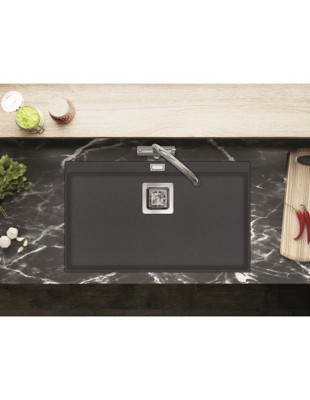 Clearwater Capri Slate Kitchen Sink, Large Single Bowl, 740 x 455mm