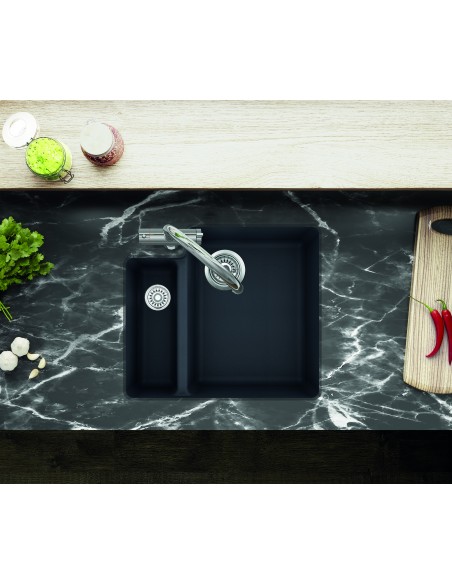 Slate Quarex 1.5 Bowl Kitchen Sink, N150 Nova, Inset or undermount, hardwearing granite