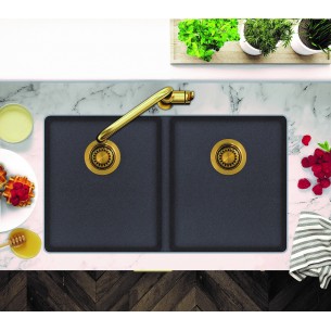 Clearwater Nova, Large 2.0 Double Bowl Kitchen Sink, Granite Slate 810 x 480mm 2