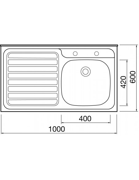Sit-Lay On Square Front Kitchen Sinks Stainless 1.0 Bowl 600mm Depth