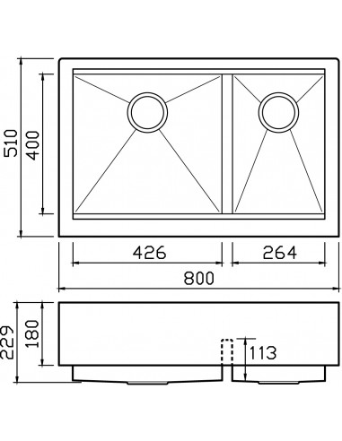 Clearwater Infinity Smart 800mm Butler Kitchen Sink 1.5 Stainless INS003