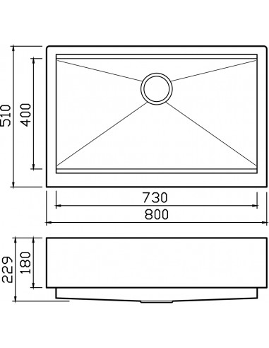 Clearwater Infinity Smart 800mm Butler Kitchen Sink Stainless Steel INS002