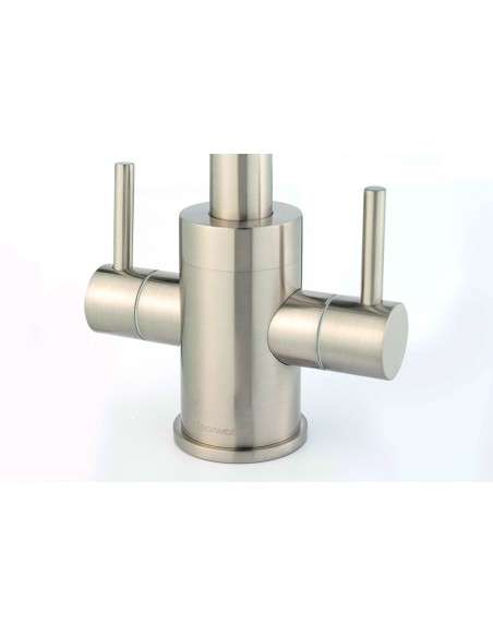 SA2 Clearwater Savita Brushed nickel twist & spray kitchen tap