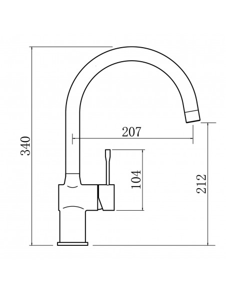 Clearwater Zodiac Kitchen Tap, Single Lever Chrome