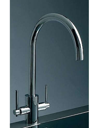 Clearwater Rococo Chrome Kitchen Tap Twin Lever Twist & Spray WRAS ROC2CP