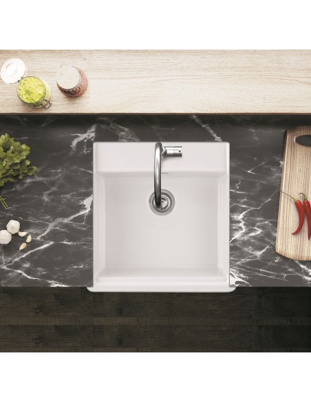 Thomas Denby Ashton Butler Kitchen Sink + Tap Ledge 600mm Ceramic ASH60