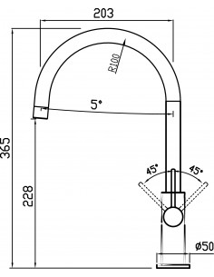 Clearwater Jovian JO4BB Single Side Lever "C" Spout Brushed Brass 2