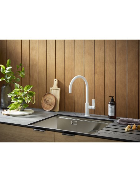 Stark Smart SKS004 by Clearwater, 1.2mm Brushed stainless steel, Inset or undermount, Includes Wooden chopping board