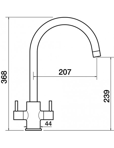 Clearwater Loretto Kitchen Tap, Double levers Brushed Nickel LOR10BN