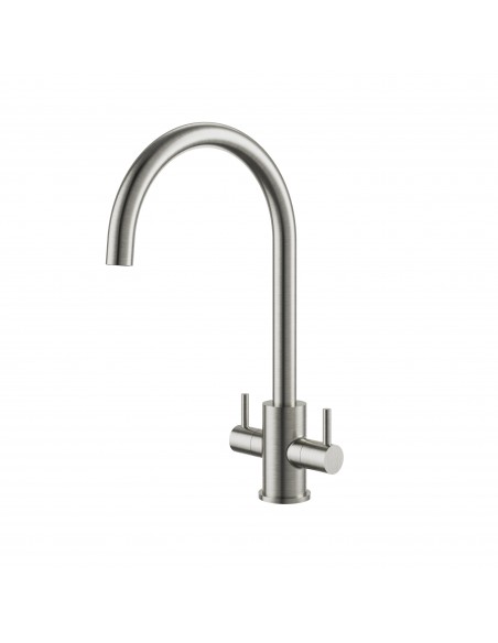 Clearwater Loreto Kitchen Tap, Double levers Brushed Nickel LOR10BN