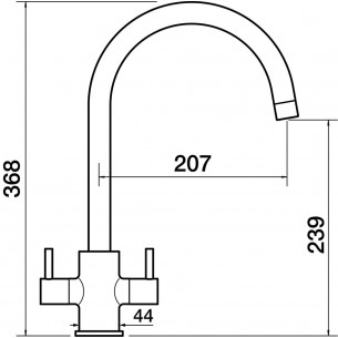 Clearwater Loreto Kitchen Tap, Double levers Matt Black LOR10MB 2