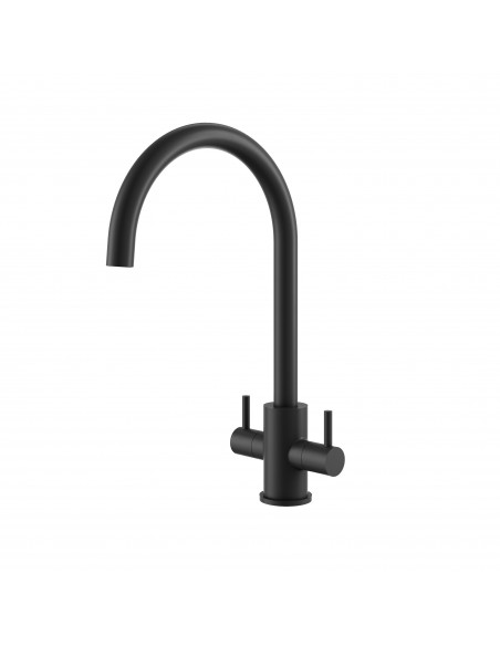 Clearwater Loreto Kitchen Tap, Double levers Matt Black LOR10MB