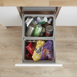 400mm Wesco Big Bio Double Waste Bin Large 64L Door Fix... 2