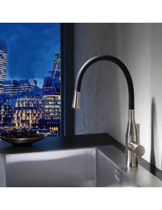 Clearwater Morpho Flexi hose kitchen tap,Chrome with coloured hose MO2CP