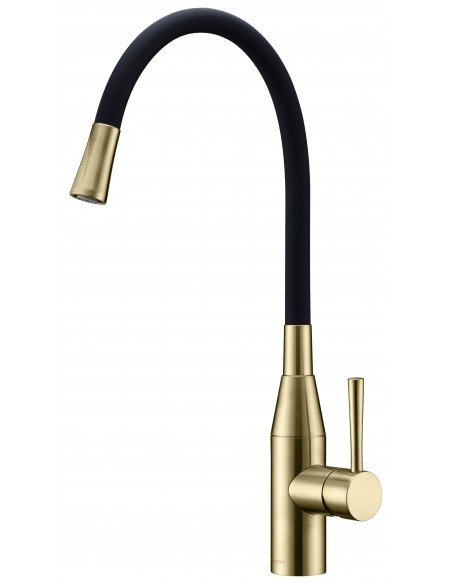 Clearwater Morpho Kitchen Tap, Flexi Spout Spray Hose, MO2BB Brushed Brass & Black