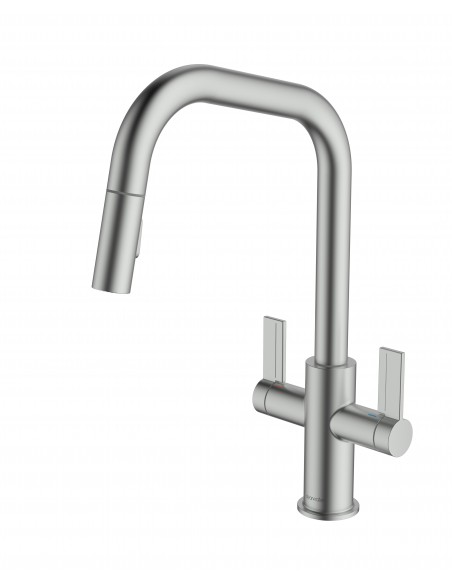 Clearwater Kira Spray Brushed Nickel Kitchen Pull Out "U" WRAS KIR20BN