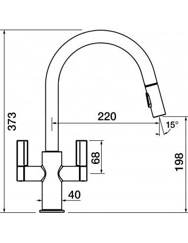 Clearwater Kira Kitchen Spray Pull Out Tap Brushed Nickel "C" WRAS KIR30BN
