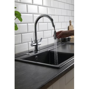 Clearwater Kira Kitchen Spray Pull Out Tap Brushed Nickel "C" WRAS KIR30BN 2