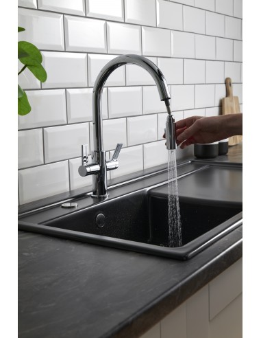 Clearwater Kira Kitchen Spray Pull Out Tap Brushed Nickel "C" WRAS KIR30BN