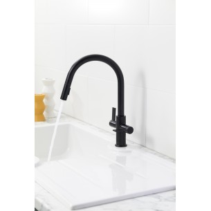 Clearwater Kira Pull Out Kitchen Spray Tap Matt Black "C" Spout KIR30MB 2
