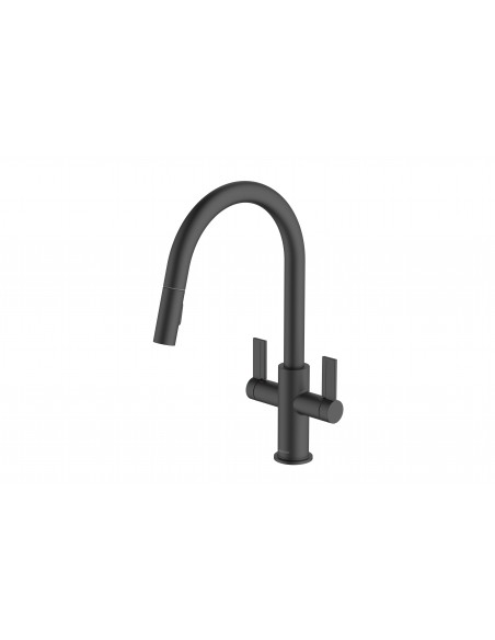 Clearwater Kira Pull Out Kitchen Spray Tap Matt Black "C" Spout KIR30MB