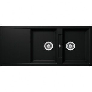 Schock Mono D200 Puro Black Granite Cristadur Kitchen Sink Waste SALE