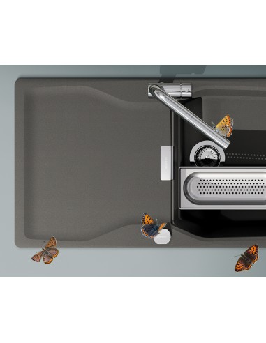 Schock Kyoto D150L Polaris White Cristadur Granite Kitchen Sink SALE