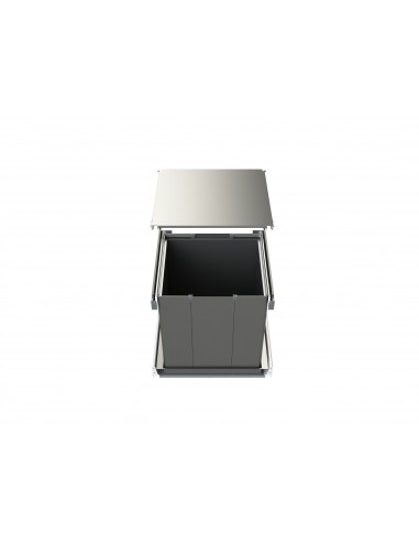 600mm Tecnoinox P-One King Single Large Waste Bin 72L Legrabox Grey P-One 60.1.5.GR