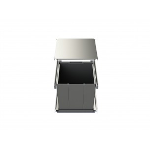 600mm Tecnoinox P-One King Waste Bin 72L Legrabox Stainless Single 2