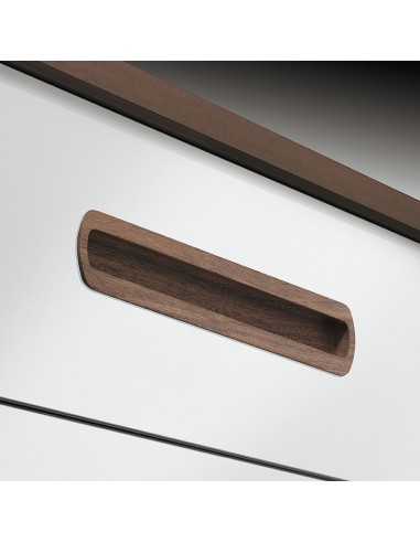 Halkin Inset Door Handle Oak Unfinished Wooden 210mm x 40mm Glue Fix 19229422 Showing *WALNUT FOR FITTING