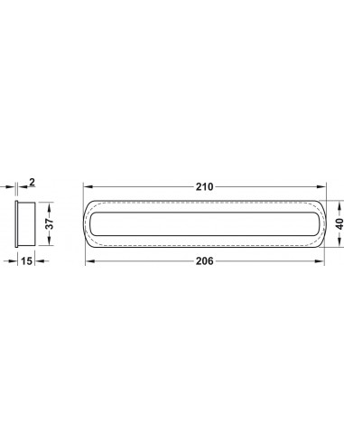 Halkin Inset Door Handle Oak Unfinished Wooden 210mm x 40mm Glue Fix 19229422