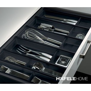 Cuisio Black cutlery insert for kitchen drawers. Suits Blum Tandembox systems