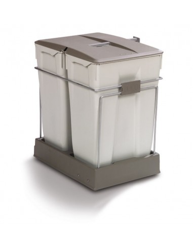 Gollinucci Hinged Waste Bin 70L 450mm Kitchen Doors Double Containers 550GY