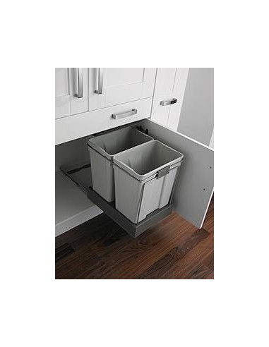 Gollinucci Hinged Waste Bin 70L 450mm Kitchen Doors Double Containers 550GY