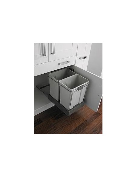 Gollinucci Hinged Waste Bin 70L 450mm Kitchen Doors Double Containers 550GY