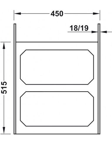 450mm VS Envi Bin XX Space Kitchen Waste System 70L Soft Closing 50344302