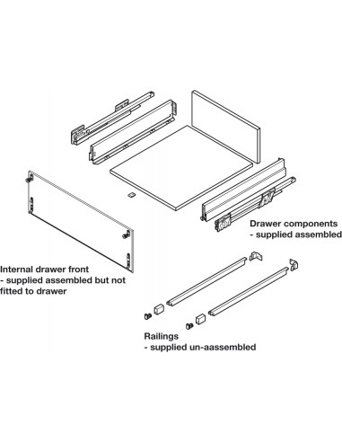 600mm Grass Nova Pro-Scala Internal Kitchen Internal Pan Drawers Silver 55430927