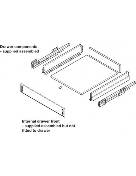 600mm Grass Nova Pro-Scala Internal Kitchen Internal Pan Drawers Silver 55430927