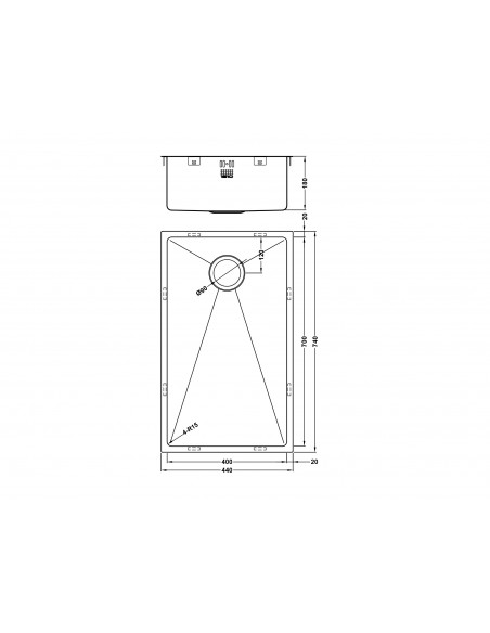 Zen15 700U Kitchen Sink OSW 1810 1.2mm Stainless Steel Plumbing Kit ZU/70/U15/S/OSW/67