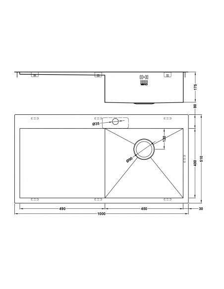 ZENUNO 5I-F Kitchen Sink 1.0 Bowl 1.5mm Stainless Steel 1810 SALE Sink ZU/5/IF/S/BBR/026