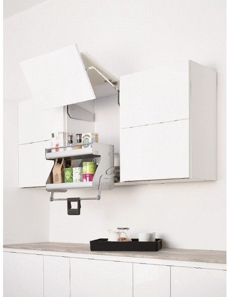 600mm Kessebohmer iMove Kitchen Wall Pull Down Double Grey KIMOVE600DG