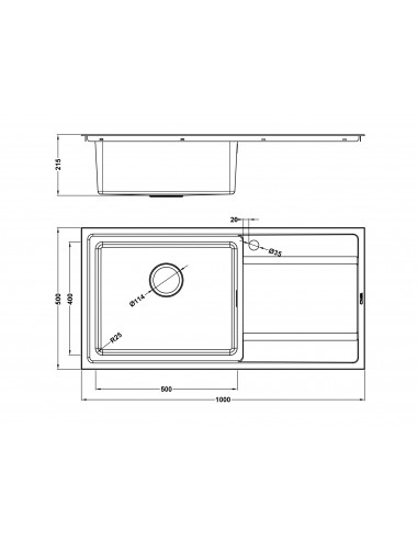 Bordouno 100i BBL Kitchen Sink 1.0 Bowl Stainless